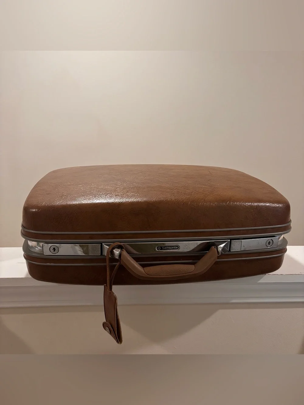 SAMSONITE HARD SHELL PLASTIC SUITCASE LUGGAGE RARE VINTAGE BROWN